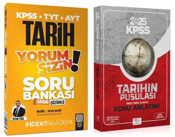CBA + İndeks 2025 KPSS Tarihin Pusulası Konu + Yorum Sizin Soru 2 li Set -  CBA + İndeks Akademi