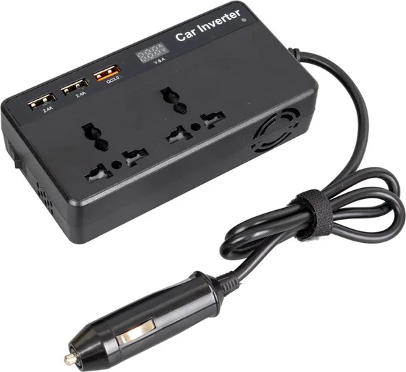 Powermaster Cz-01 12/24 Volt 200 Watt 3 USB Girişli Araç Power Inverter - 3
