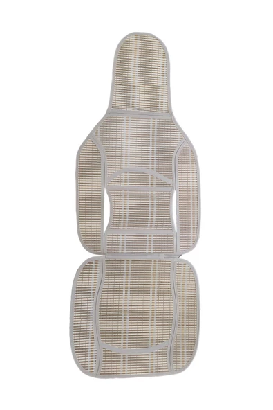 OTO ARAÇ MİNDERİ ÖN İKİLİ KOLTUK TAKIM BAMBU MİNDER BEL DESTEKLİ TERLETMEZ NEFES ALAN YAPI NATURAL - 2