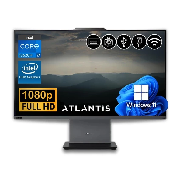 Lenovo ThinkCentre Neo 50A 24 Gen 5 i7-13620H 64GB  1TB M.2 SSD 12SC000KTR ATL34 23.8" W11Pro All In One Bilgisayar