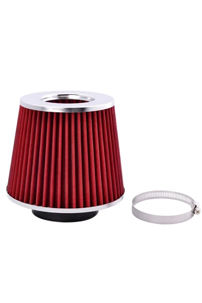 YÜKSEK PERFORMANS ARTTIRICI AÇIK HAVA FİLTRESİ UNİVERSAL KIRMIZI GÜÇ ARTIRICI FİLTRE GENİŞ 76MM - 3