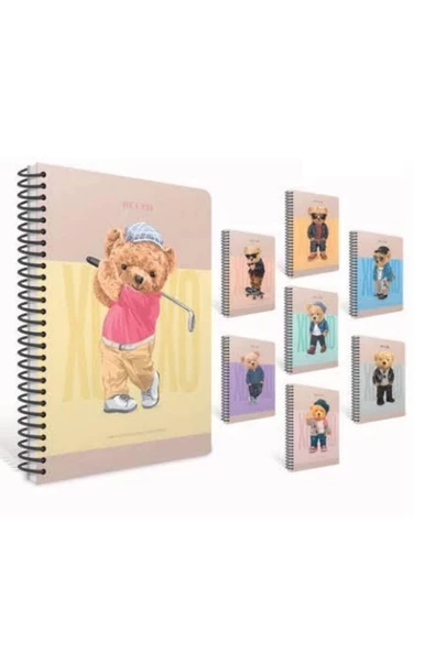 Gıpta XOXO Spiralli Sert Kapak Defter 17x24 120Yp. Kareli