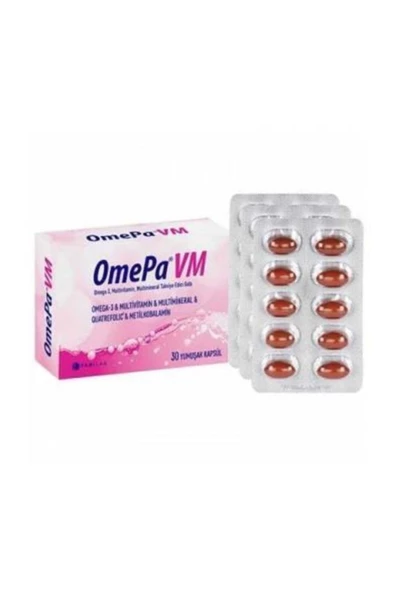 OmePa VM Omega 3 Multivitamin ve Multimineral 30 Kapsül