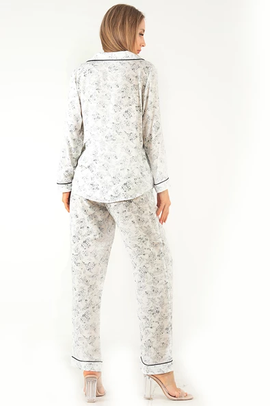 DoReMi Sweat Floral Uzun Kollu Kadın Pijama Takım - Resim 2