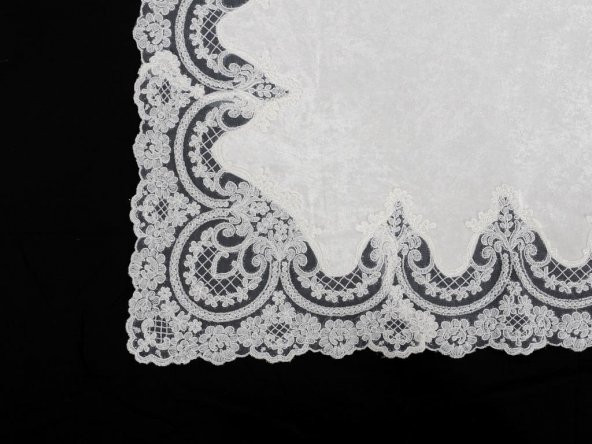 Lisa Kadife Bohça Krem Gümüş - Resim 2