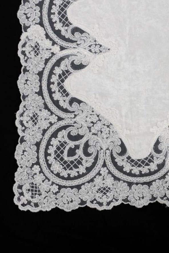 Lisa Kadife Bohça Krem Gümüş - Resim 3