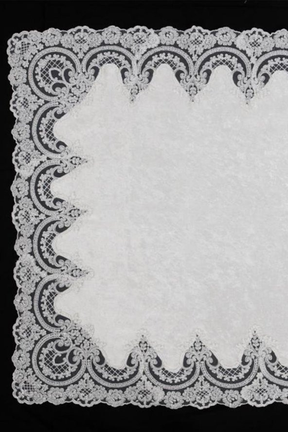 Lisa Kadife Bohça Krem Gümüş - Resim 4