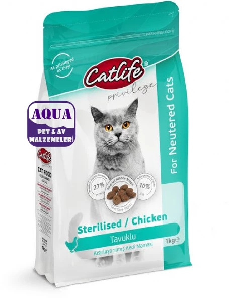 Catlife Tavuklu Sterilised Kısırlaştırılmış Kedi Maması 1 Kg