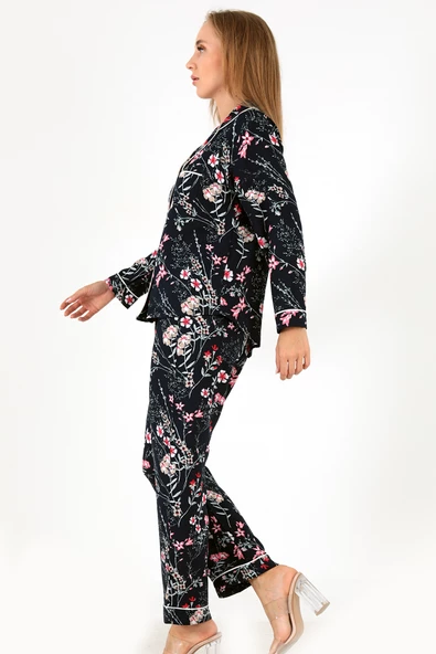 DoReMi Flower Garden Uzun Kollu Kadın Pijama Takım - 8