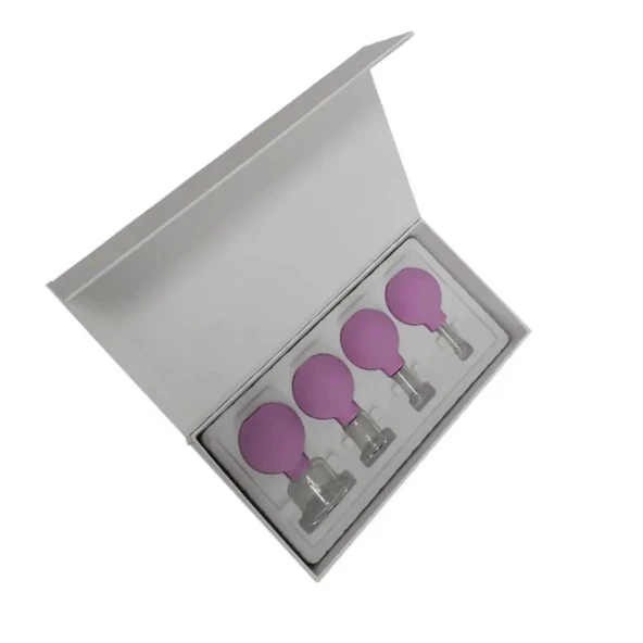 Mika Silikon Vakumlu Yüz Masaj Kupası 4'lü Set Mor Renk - Resim 5