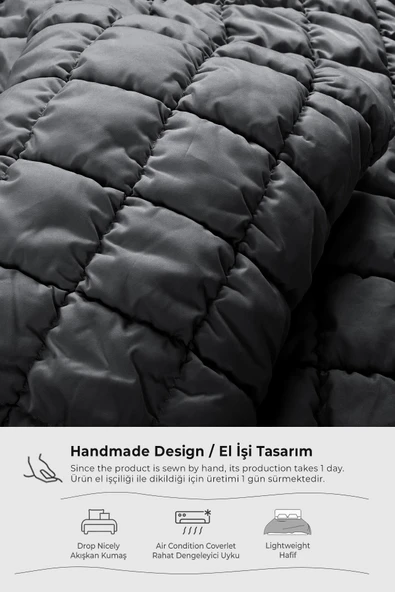 Evlen Home Collection Puff Yatak Örtüsü Seti Tek Kişilik El İşi Pamuklu Yorgan Uyku Takımı 2 Parça - 2