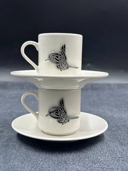 Tuğra Kabartmalı İkili Fincan Seti - 5