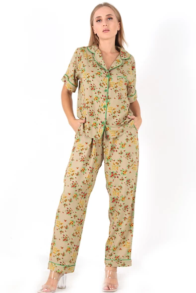 DoReMi Floral Kısa Kollu Kadın Pijama Takım