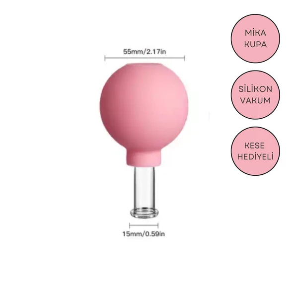 Mika Silikon Vakumlu Göz ve Burun Çevresi Masaj Kupası No:1 Pembe Renk ürün görseli