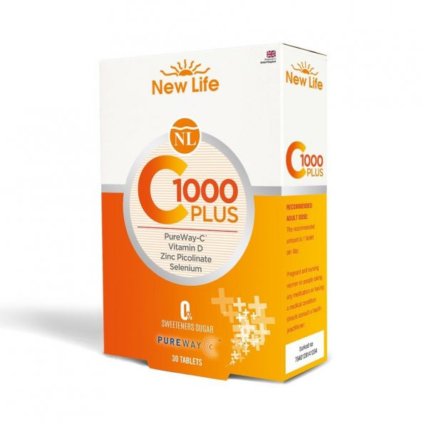 New Life C 1000 Plus Vitamin C D Vitamini Çinko ve Selenyum içerikli 30 Tablet