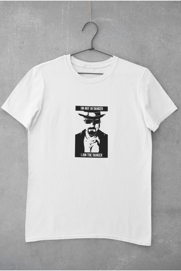 Breaking Bad I Am Danger Yazı Baskılı Tişört Erkek 100 Pamuk