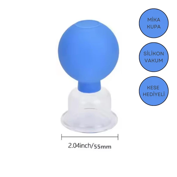 Mika Silikon Vakumlu Boyun Bölgesi Kullanım İçin Masaj Kupası No:4 Mavi Renk ürün görseli