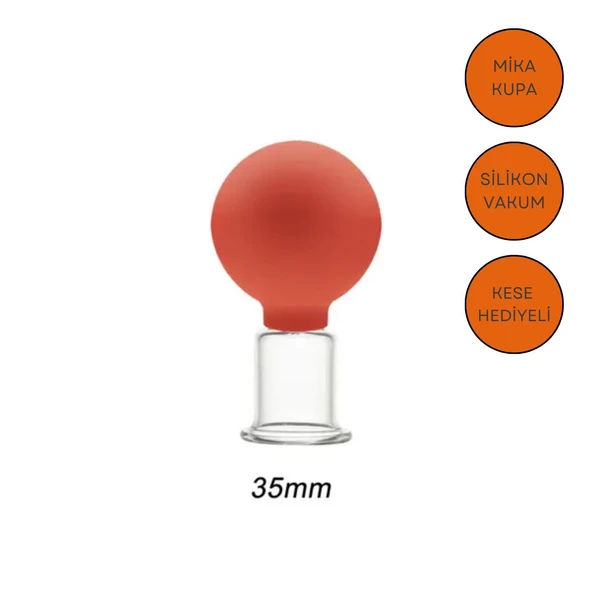 Mika Silikon Vakumlu Yüz ve Boyun İçin Masaj Kupası No:3 Turuncu Renk ürün görseli