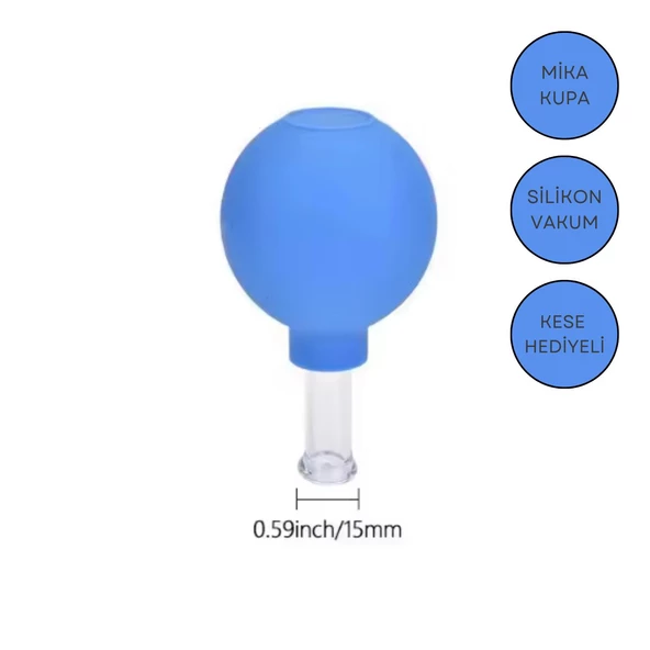 Mika Silikon Vakumlu Göz ve Burun Çevresi Masaj Kupası No:1 Mavi Renk ürün görseli