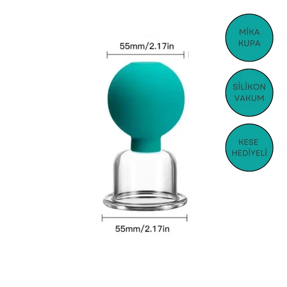 Mika Silikon Vakumlu Boyun Bölgesi Kullanım İçin Masaj Kupası No:4 Yeşil Renk ürün görseli
