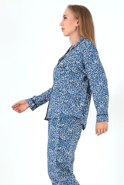 DoReMi Papatya Desenli Uzun Kollu Kadın Pijama Takım - Resim 8