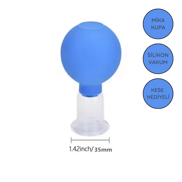 Mika Silikon Vakumlu Yüz ve Boyun İçin Masaj Kupası No:3 Mavi Renk ürün görseli