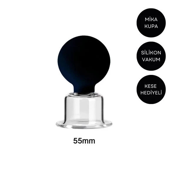 Mika Silikon Vakumlu Boyun Bölgesi Kullanım İçin Masaj Kupası No:4 Siyah Renk ürün görseli 1