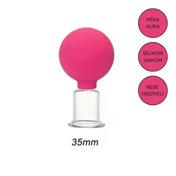 Mika Silikon Vakumlu Yüz ve Boyun İçin Masaj Kupası No:3 Gül Kırmızı Renk ürün görseli