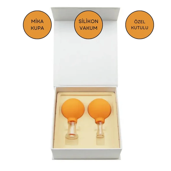 Mika Silikon Vakumlu Yüz Masaj Kupası 2'li Set Turuncu Renk ürün görseli