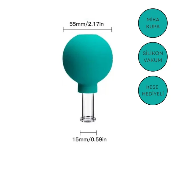 Mika Silikon Vakumlu Göz ve Burun Çevresi Masaj Kupası No:1 Yeşil Renk ürün görseli