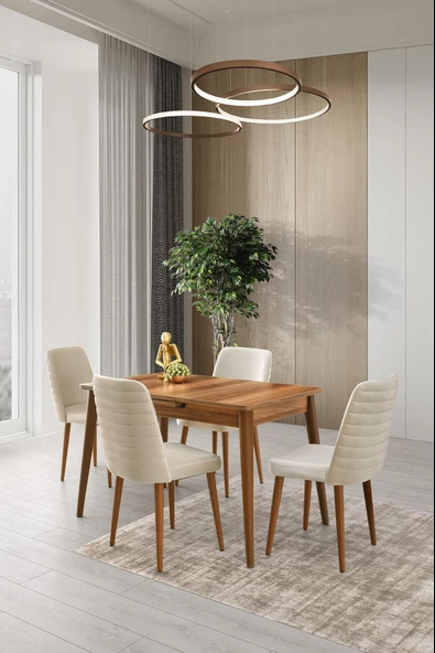Erezoğulları Mobilya Manolya MDF Mutfak Masa Sandalye Takımı 80x120cm
