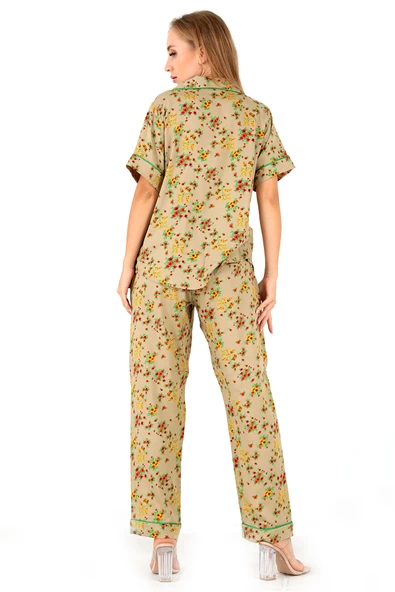 DoReMi Floral Kısa Kollu Kadın Pijama Takım - Resim 3