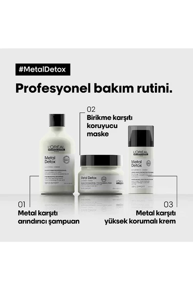 Loreal Professionnel Serie Expert Metal Detox-Açıcı İle İşlem Görmüş Saçlar İçin Güçlendirci 3lü Set