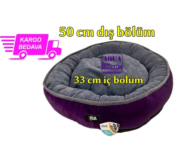 Kedi & Köpek Yatağı Karışık Renk - Ally Paws Lüx Simit Yatak Mix Color 1 Adet