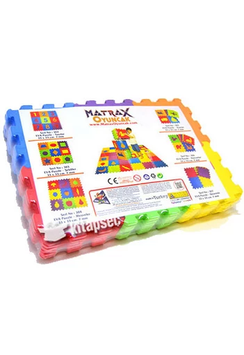 Matrax 318 Eva Puzzle 12x12 cm x 7mm Harfler Ve Sayılar Oyun Halısı  36 Adet