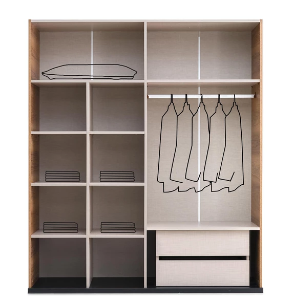 Erezoğulları Mobilya Beyoğlu Modern Aynalı Elbise Dolabı Gardrop 170x53x200cm - 2