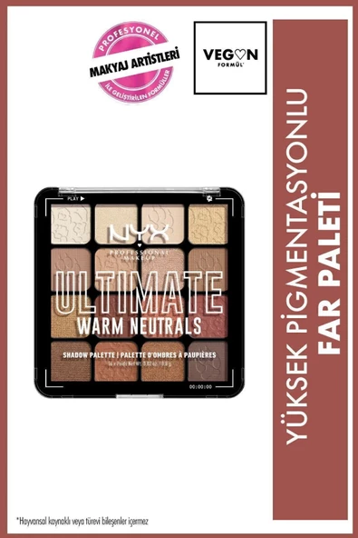 NYX Professional Makeup Göz Farı Paleti - Ultimate Shadow Pallette Warm Neutrals