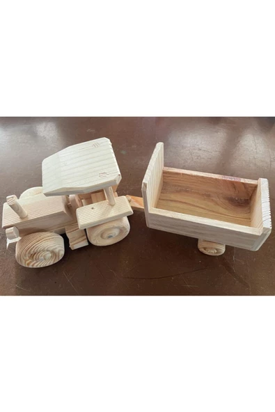 Tamamen El Yapımı Ahşap (çam Tahtasından) Yapılmış Traktör - 4