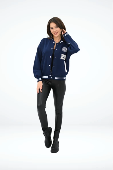 Kadın 23 Numaralı Nakışlı Kolej Ceket 1854-25-3 - 4