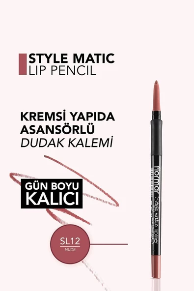 Flormar Style Matic Lipliner SL12 Nude - 4