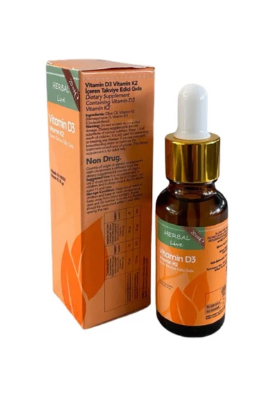 D3 + K2 Içeren Takviye Edici Vitamin 20 Ml Damlalıklı Cam Şişe - 3