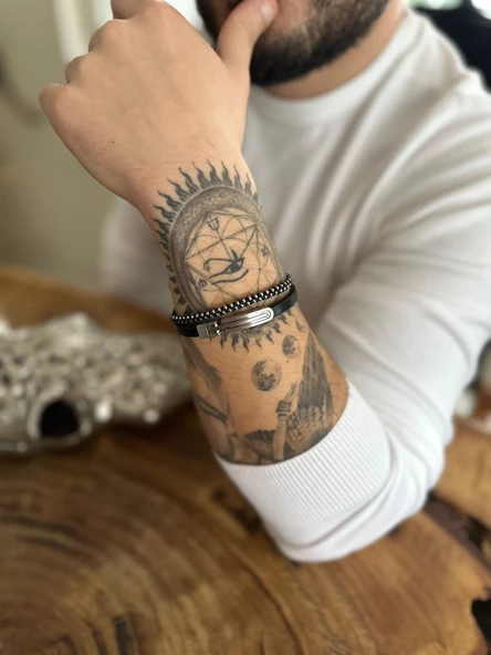 316L İtalyan Kararmaz Çelik Erkek Bileklik ürün görseli 1