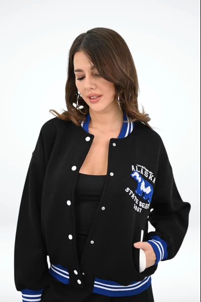 Kadın Alaska Nakışlı Kolej Ceket 1854-25-1 - 8