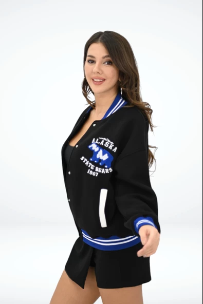 Kadın Alaska Nakışlı Kolej Ceket 1854-25-1 - 6