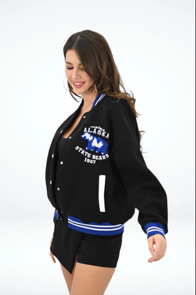 Kadın Alaska Nakışlı Kolej Ceket 1854-25-1 - 5