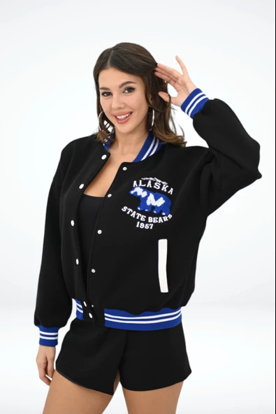 Kadın Alaska Nakışlı Kolej Ceket 1854-25-1 - 3