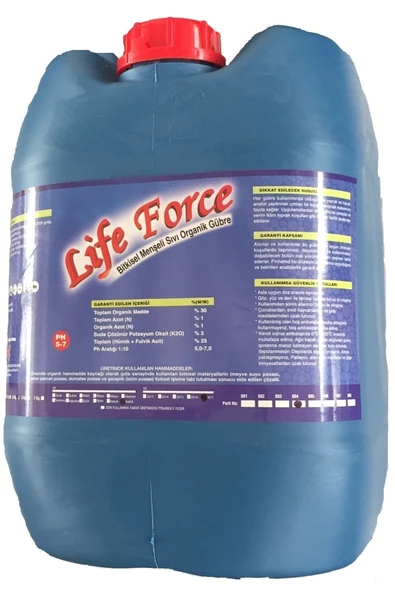 %100 Bitkisel Humik Fulvik Asit Organik Sıvı Gübre Hammadde Life Force 20 Kg Sebze Ve Meyve