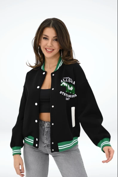 Kadın Alaska Nakışlı Kolej Ceket 1854-25-1 - 11