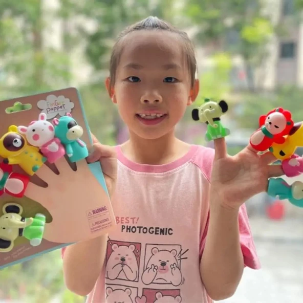Finger Puppet Çiftlik Hayvanları Parmak Kukla Seti 5 Hayvanlı Oyuncak Parmak Kukla - 2