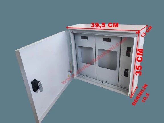 AKÖZ 2 Monofaze Sayaçlı 6 Otomatlı Sıva Üstü Pano (Sac) S. Ü. 214 - 2